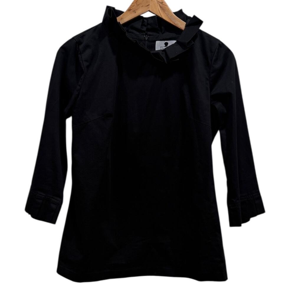 Dainty Jewells Ruffle Collared Poplin Blouse - Picture 2 of 6